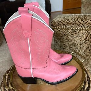 Old West Tan and Pink Boots